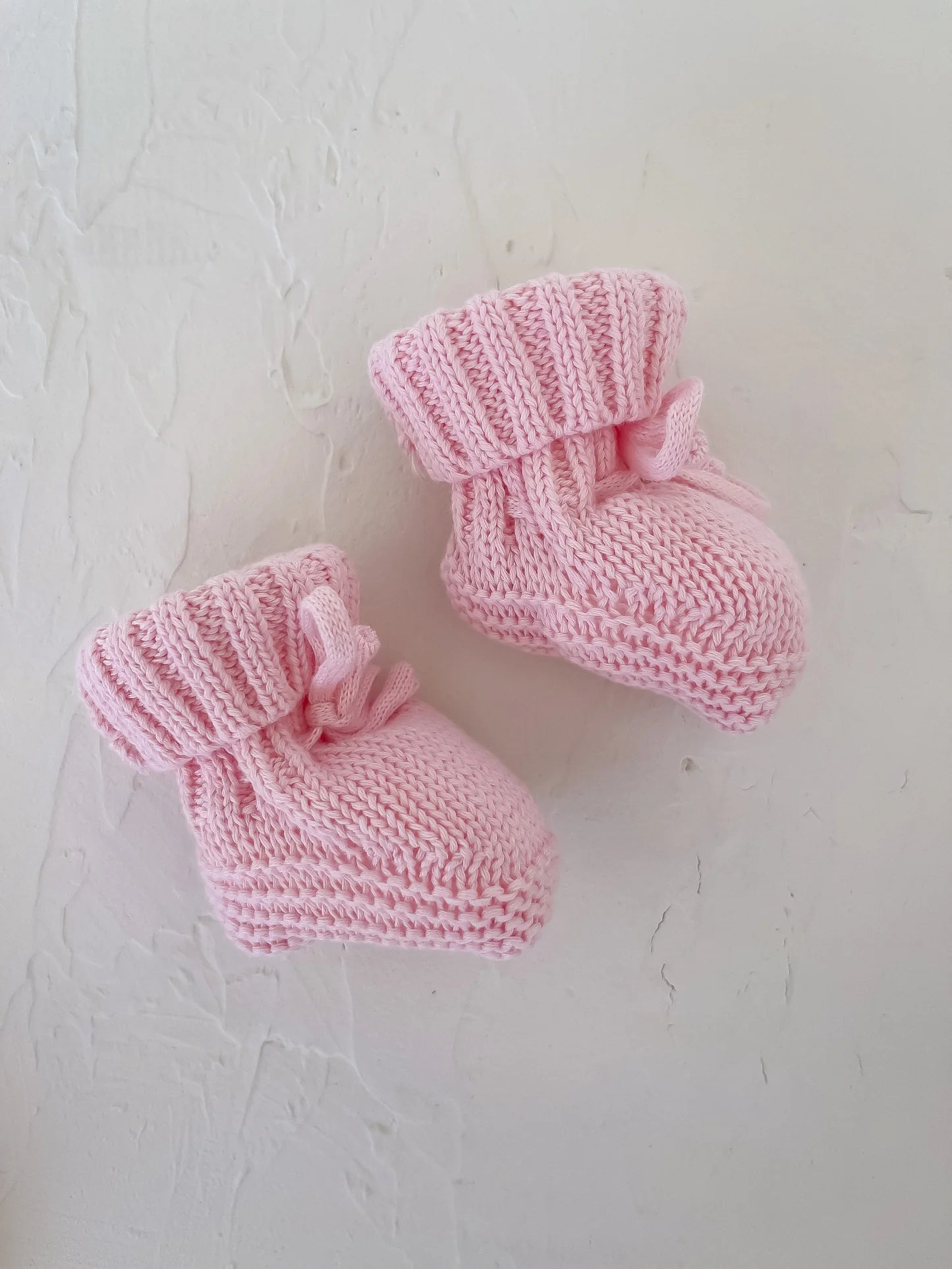 Knit Booties - Petal Pink