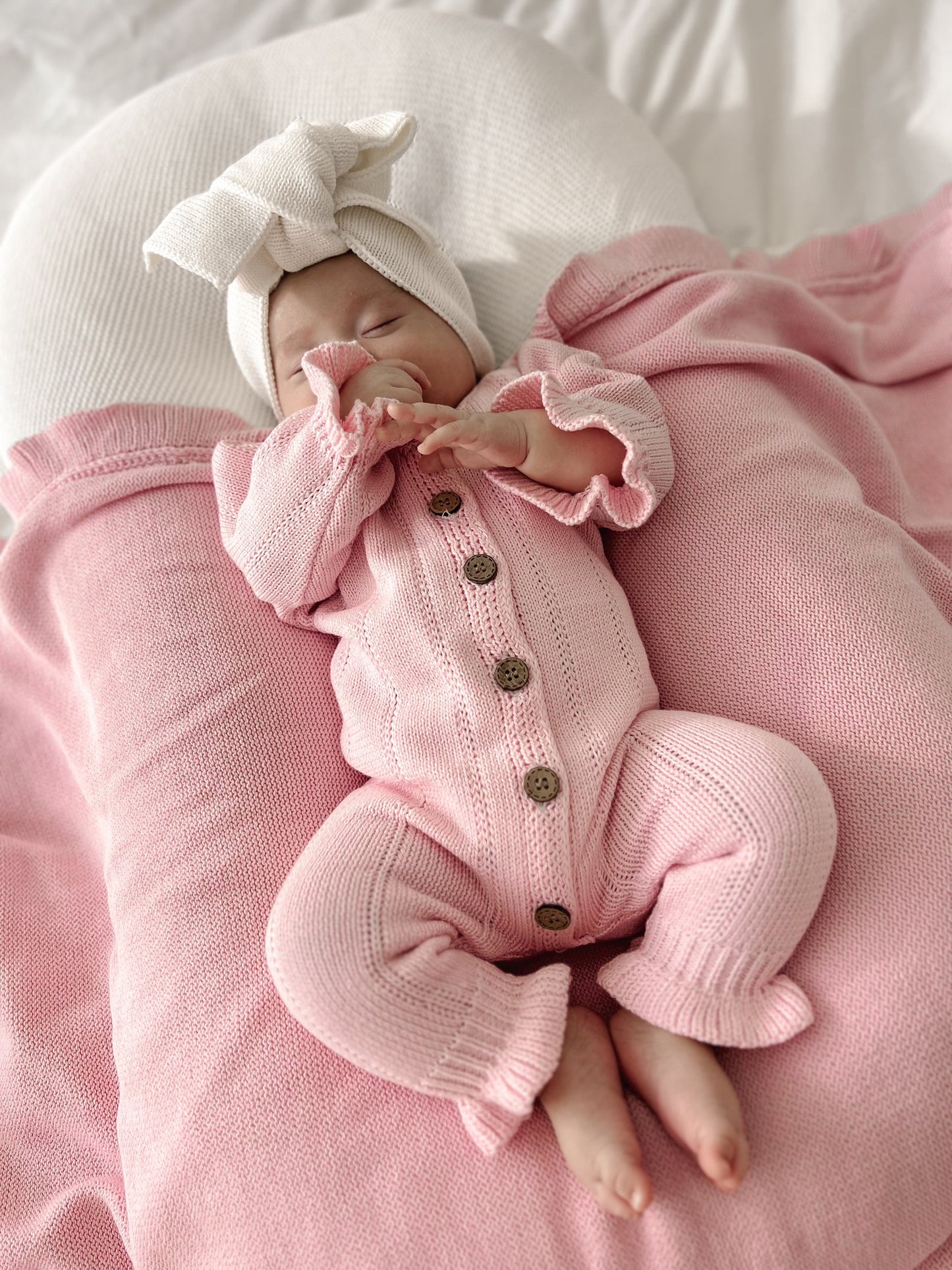 Feggari Ruffle Onesie - Petal Pink