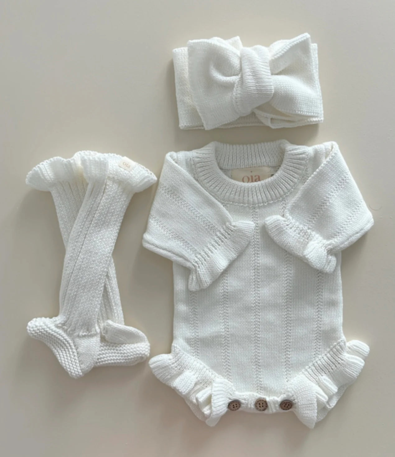 Knit Bow - Warm White