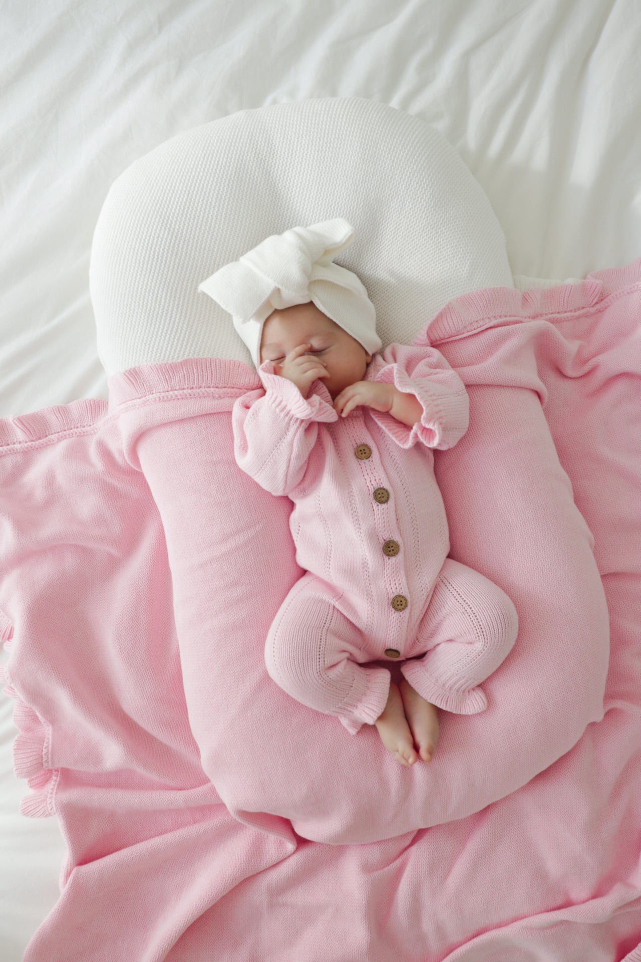 Feggari Ruffle Onesie - Petal Pink