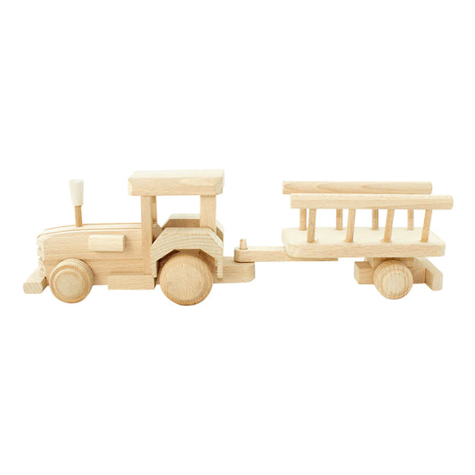 Wooden Tractor with Trailer Betty