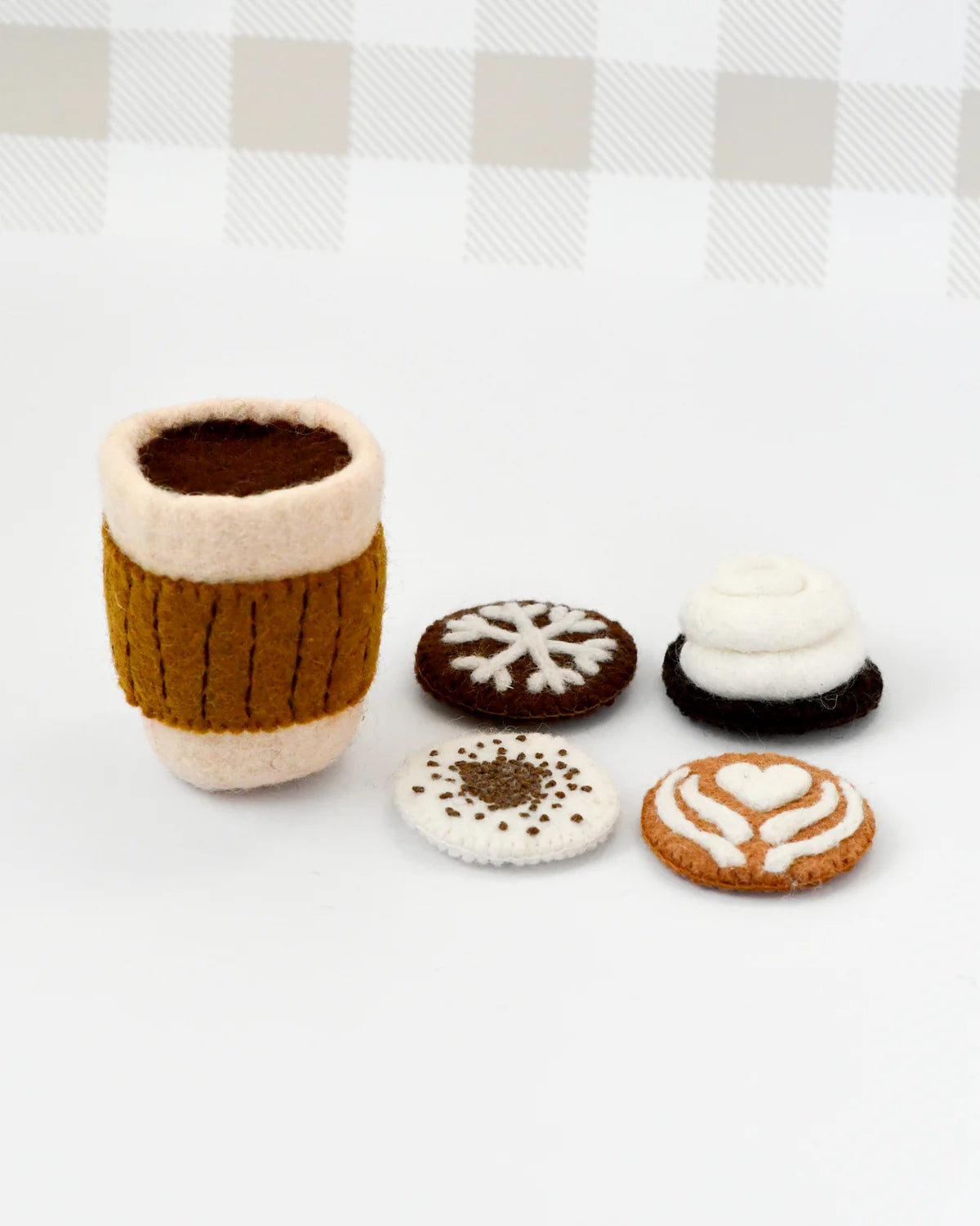 Felt Coffee Cup with Interchangeable Toppings