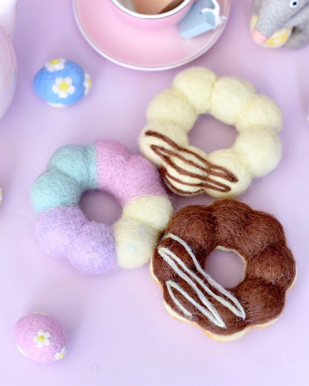 Felt Pon De Ring Mochi Donuts - Assorted