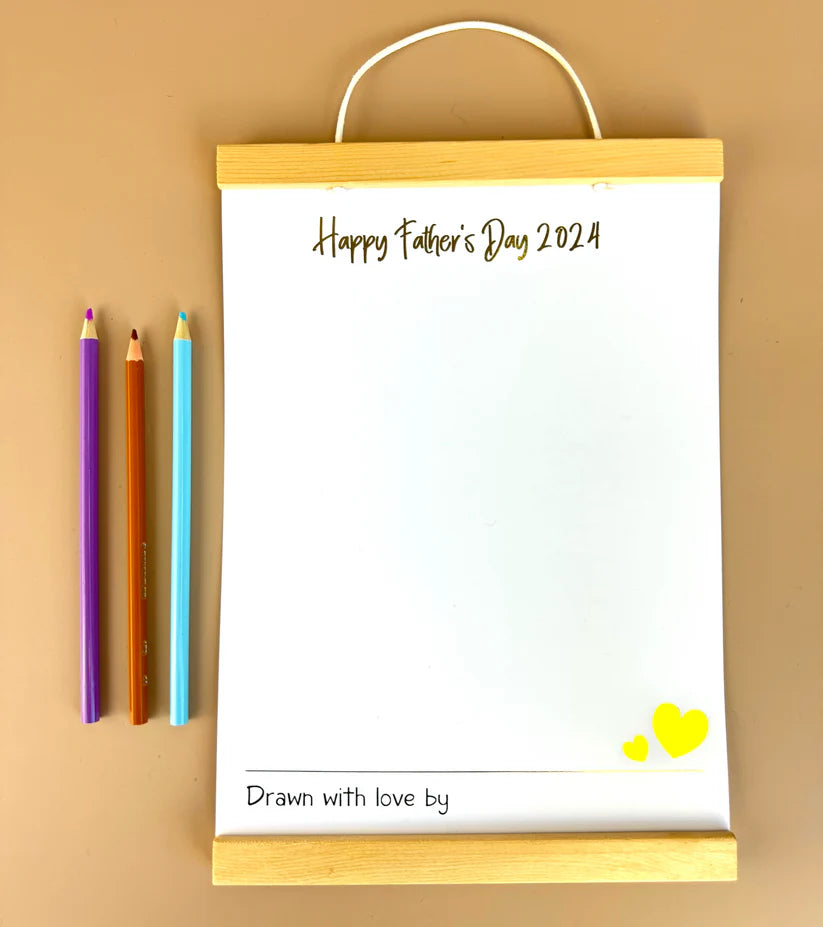 Fathers day drawing set for kids with poster hanger