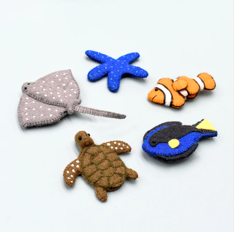 Australian Coral Reef Under the Sea - Finger Puppet Set