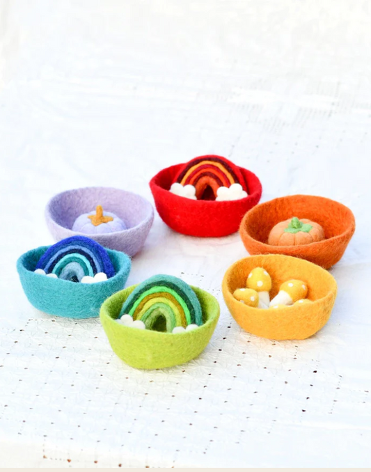 Felt Colourful Bowls Small - Set of 6