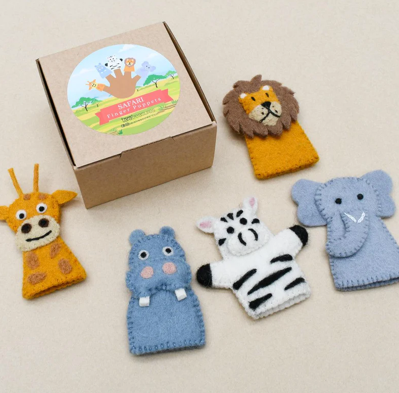 Safari Animals Finger Puppet Set