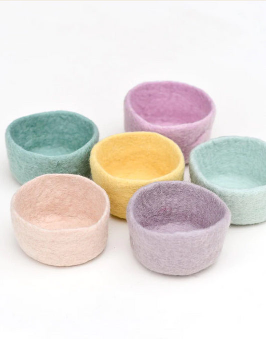 Felt Pastel Bowls Big - Set of 6