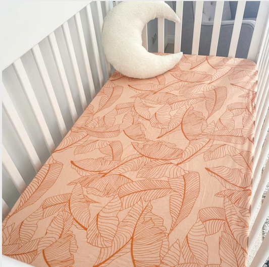 Organic Cotton Fitted Sheet - Palm Leaf