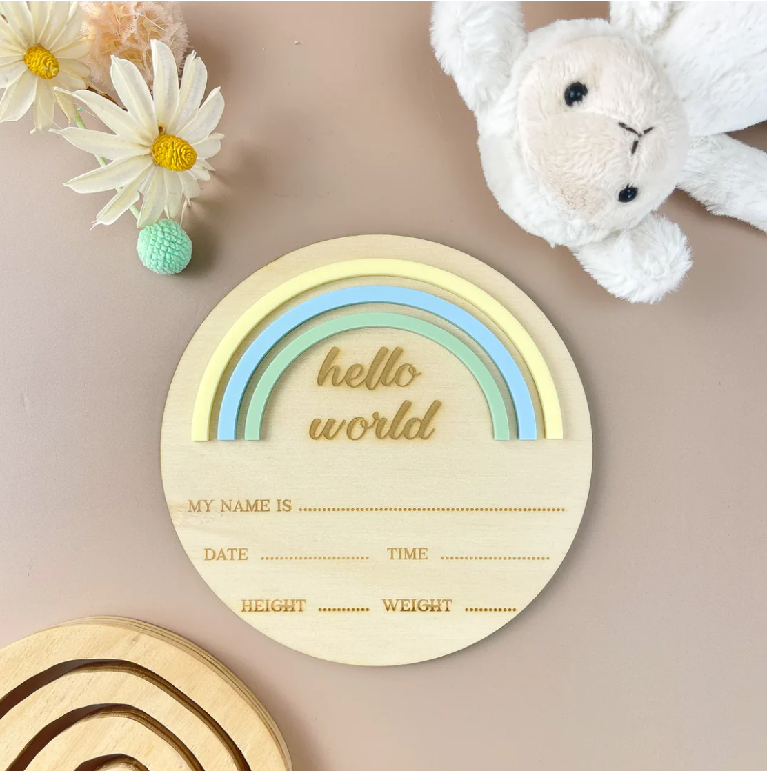 Hello World Announcement Plaque - Blue/Green