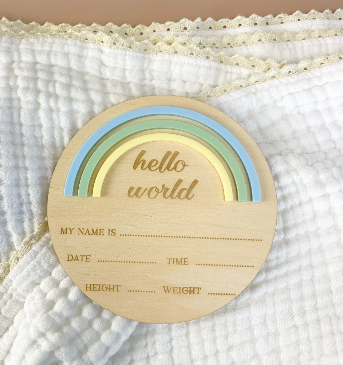 Hello World Announcement Plaque - Blue/Green