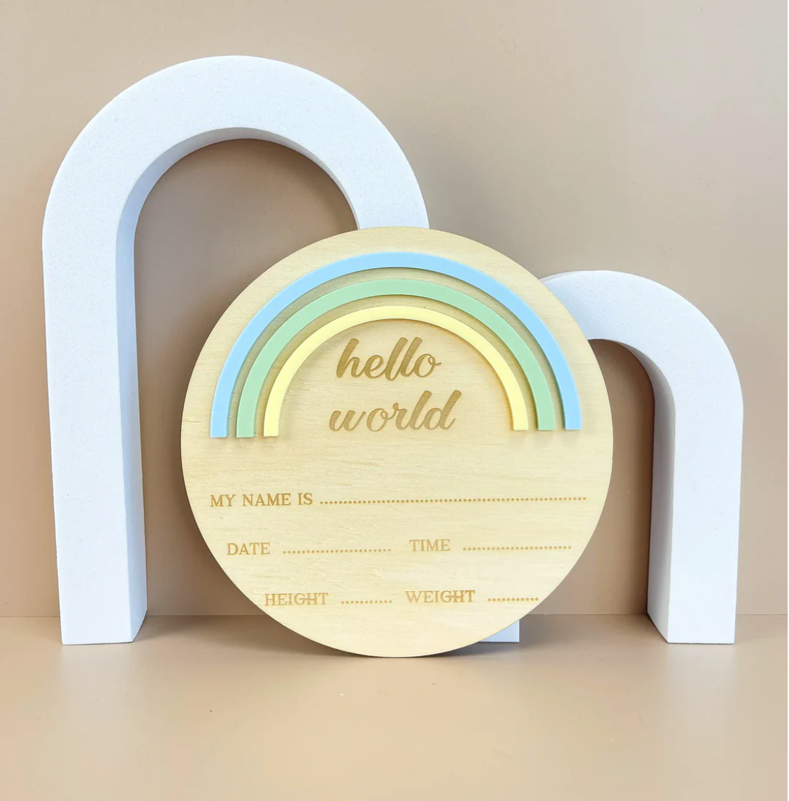 Hello World Announcement Plaque - Blue/Green