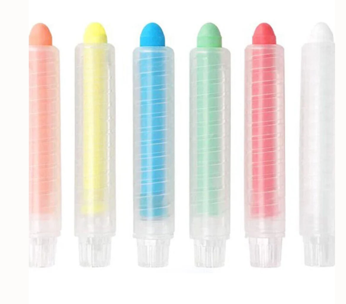 6 Retractable Washable Crayons + Pencil Case