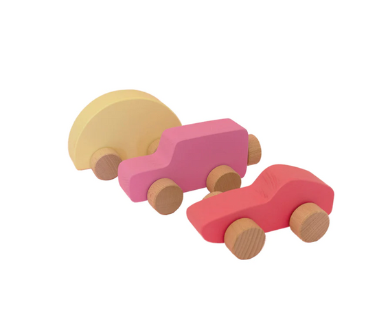 Rainbow Car Set of 3 - Pink, Red, Yellow