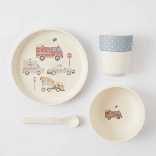 Transport Bamboo Dinner Set 4pc