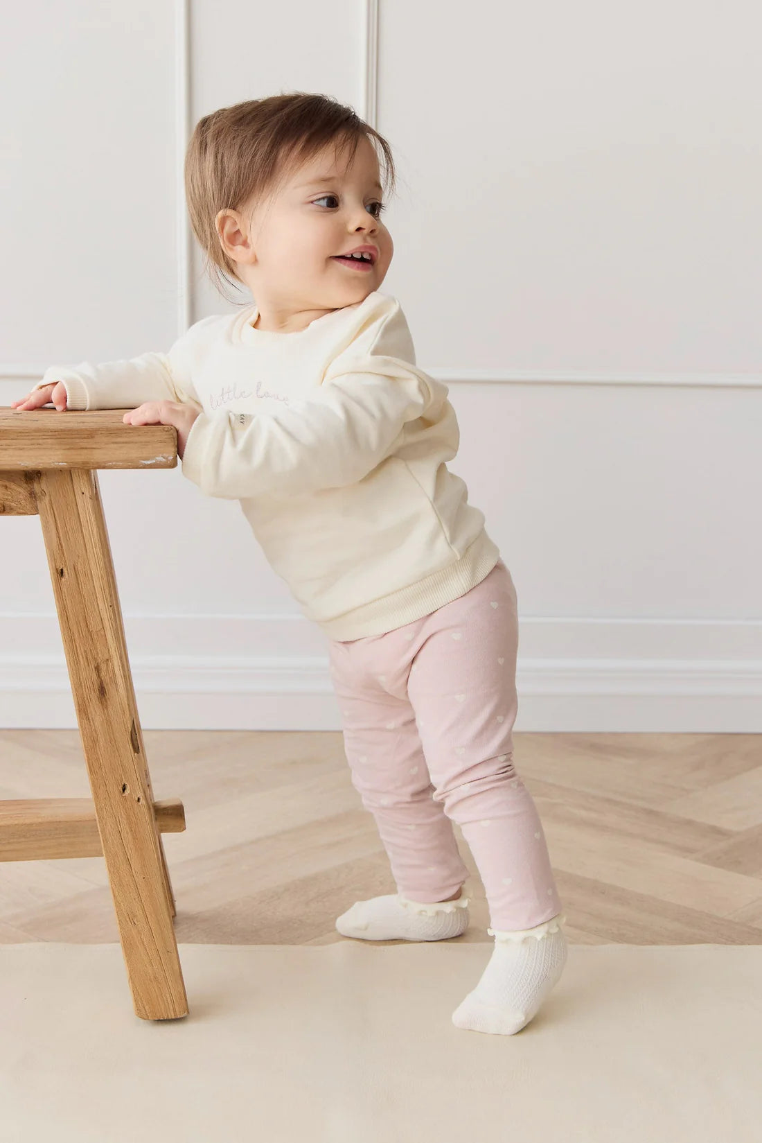 Organic Cotton Bobbie Sweatshirt - Parchment Little Love Violet