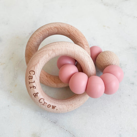 Wooden Silicone Ring Teether - Assorted